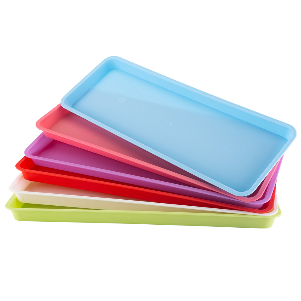 Drip Tray Saucer - صواني بلاستيكية مستطيلة للنباتات، 6 قطع،
