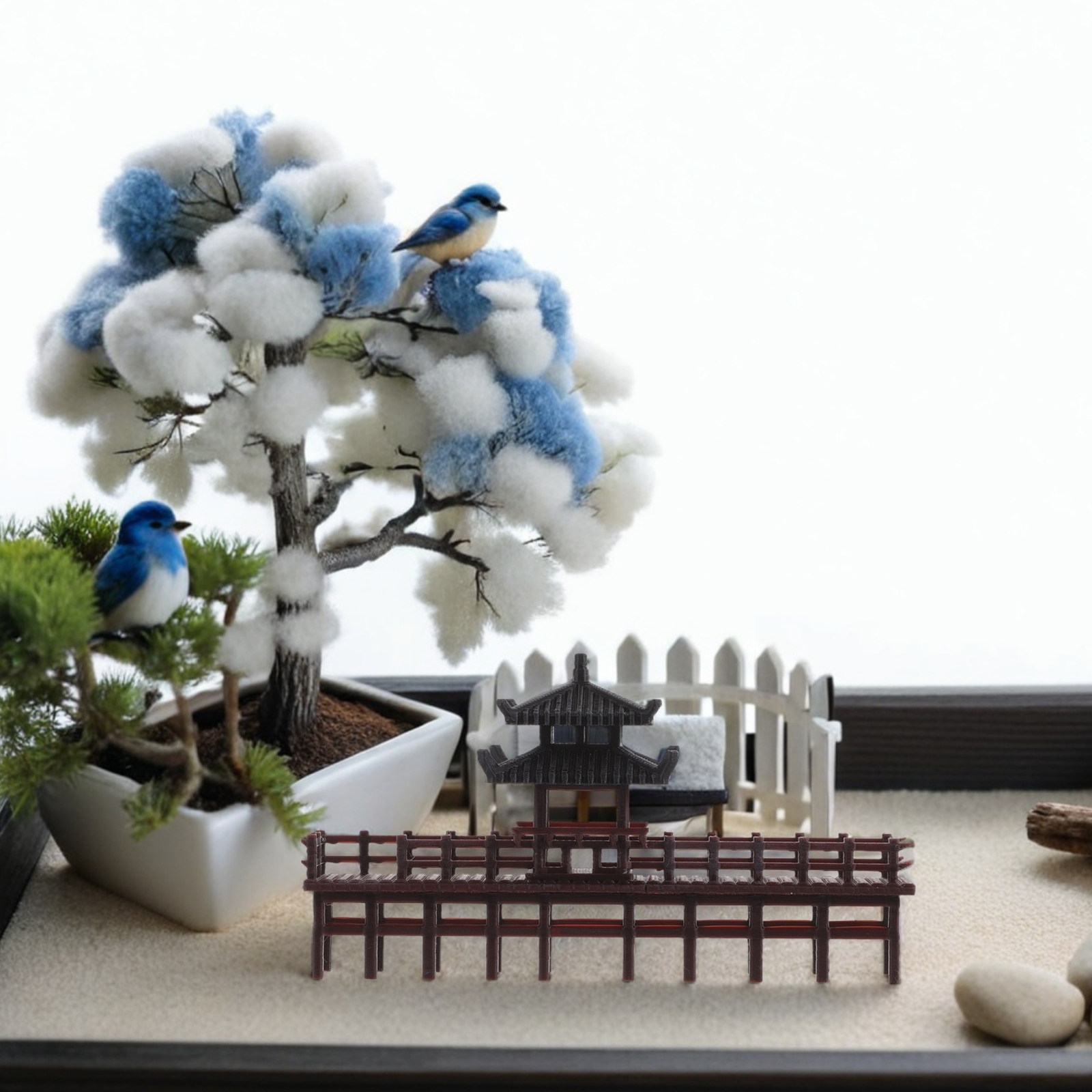 Bonsai Garden Landscape Design - زينة جسر صغيرة على شكل جناح