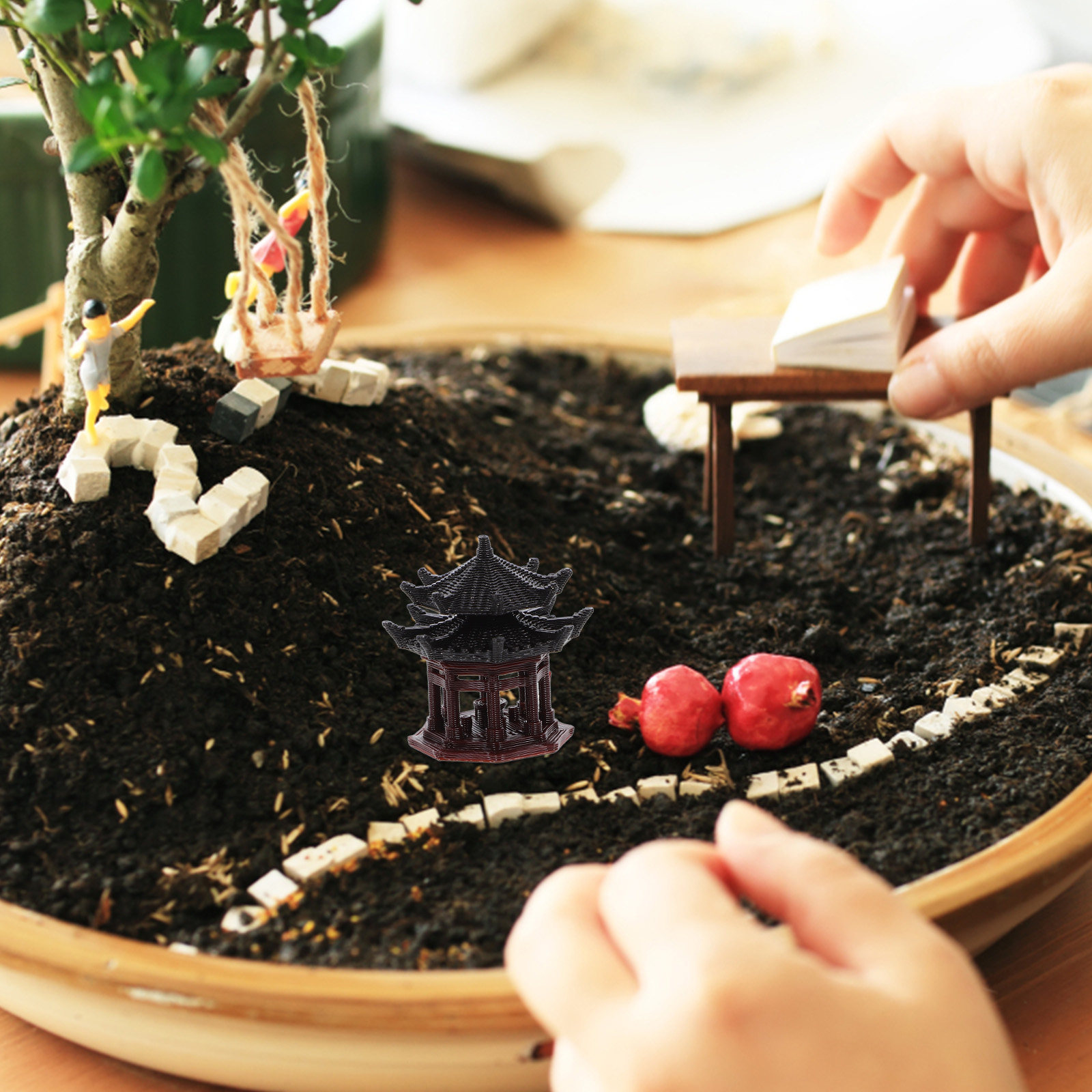 Bonsai Garden Landscape Design - زينة بلاستيكية أنيقة على شكل جناح