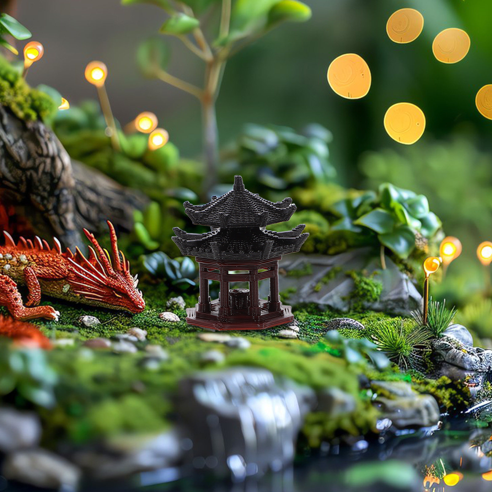 زينة بلاستيكية أنيقة على شكل ج - مراجعة Bonsai Garden Landscape Design وسعره